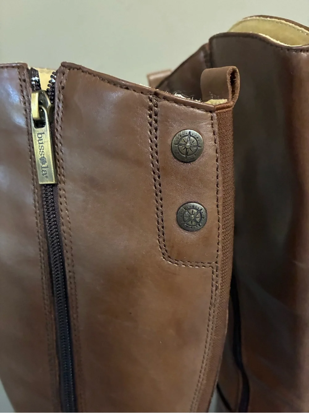 bussola Tall Trapani Brown Leather Knee High Riding Boots